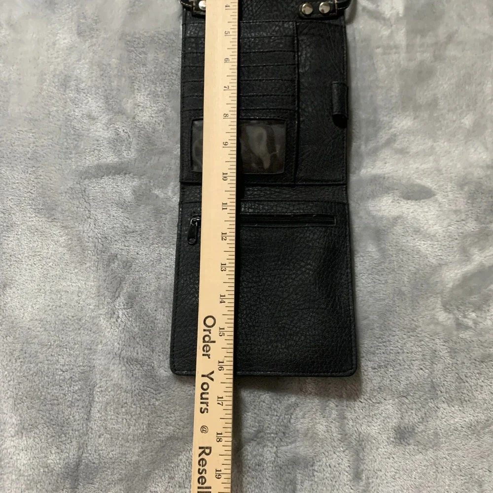 Esprit Black Crossbody Wallet Bag‎ Organizer Multi Compartment Small Purse Vtg